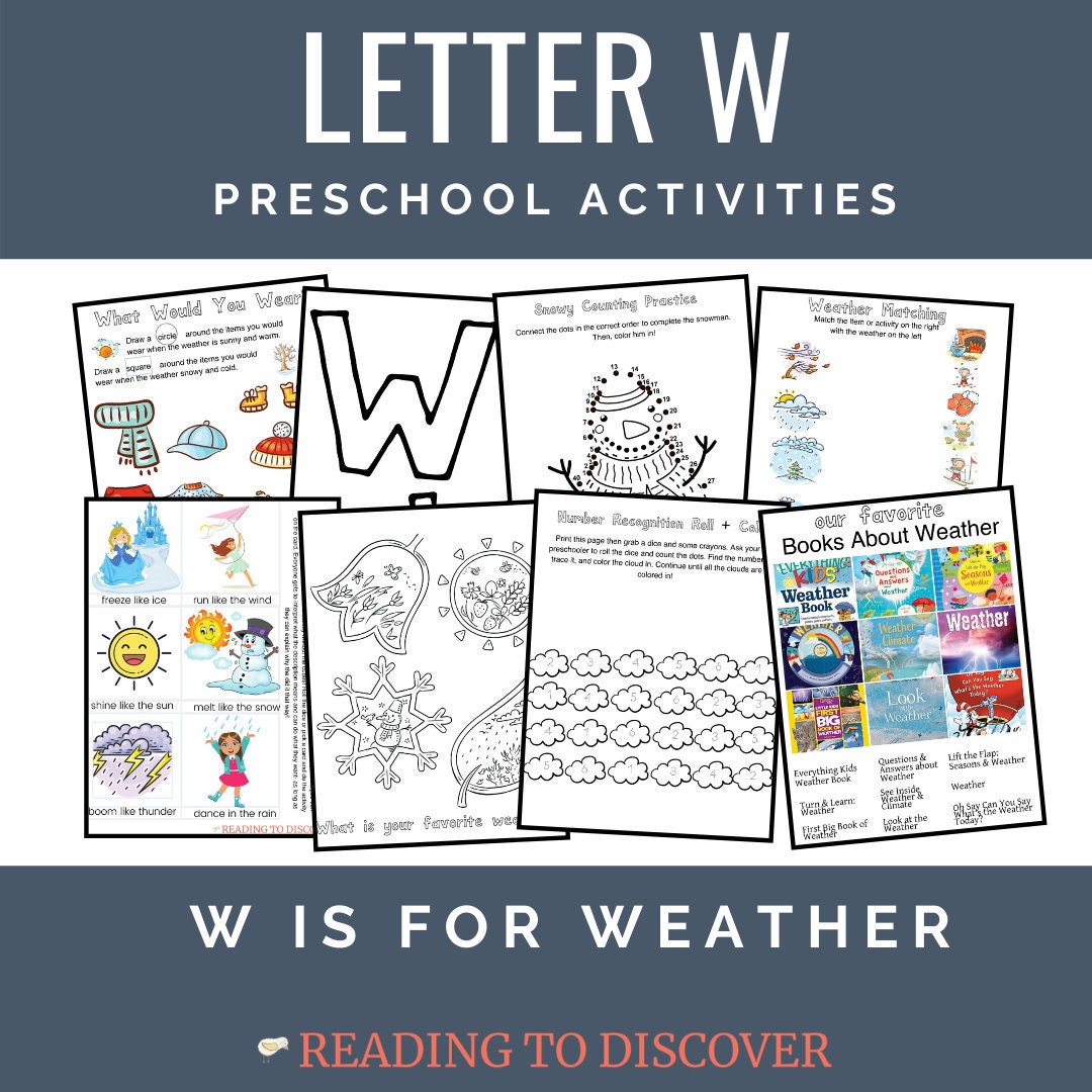 Letter W Preschool Activities | Weather | Science Toddler Curriculum (PDF Download)