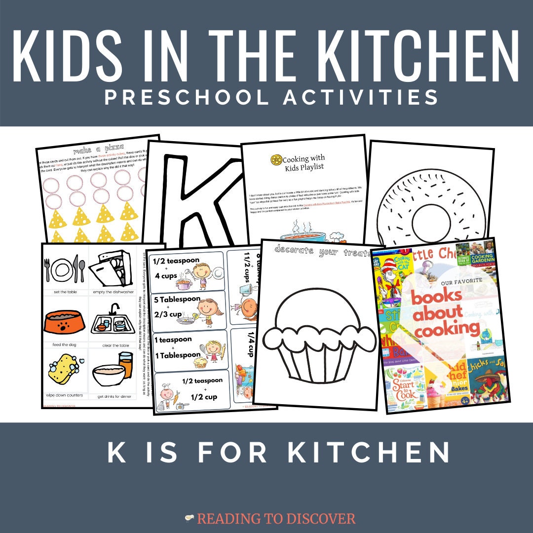 Kids Cooking Preschool Activities | Letter K Printable Learning (Digital Download)