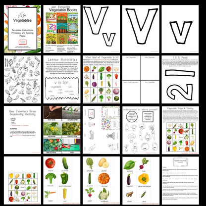 V is for Vegetables — Preschool Activity Pack