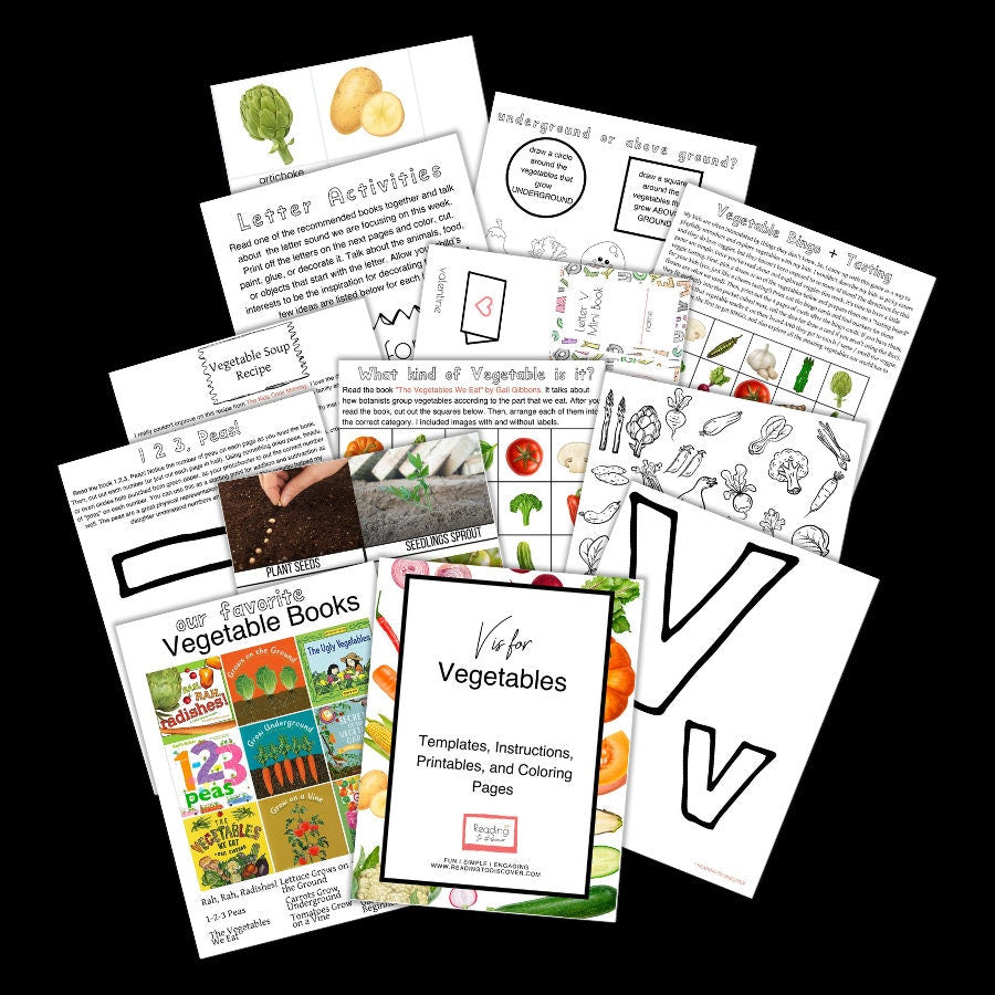 V is for Vegetables — Preschool Activity Pack