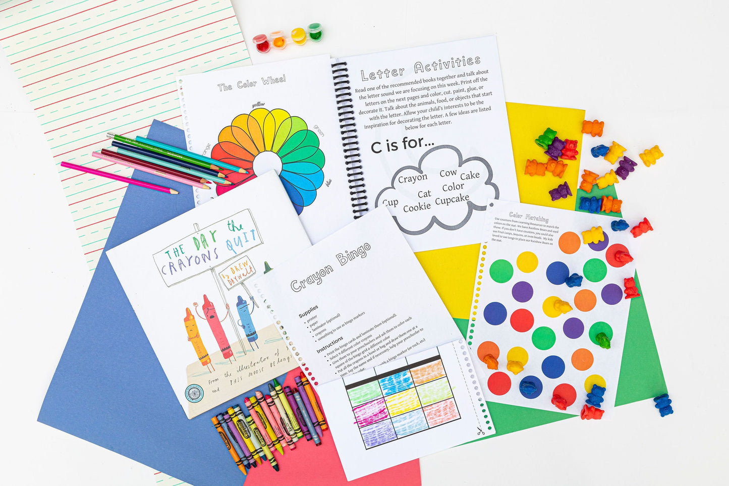 Color Themed Activities for Preschool | Letter C Printables|  Crayons, Colors Toddler Curriculum (PDF Download)