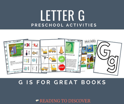 FREE Preschool Printable: Letter G Activity Pack|  Book Theme Learning (Digital Download)
