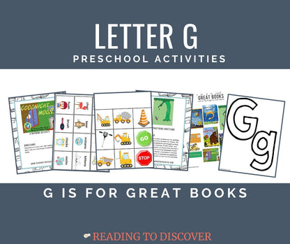 FREE Preschool Printable: Letter G Activity Pack|  Book Theme Learning (Digital Download)