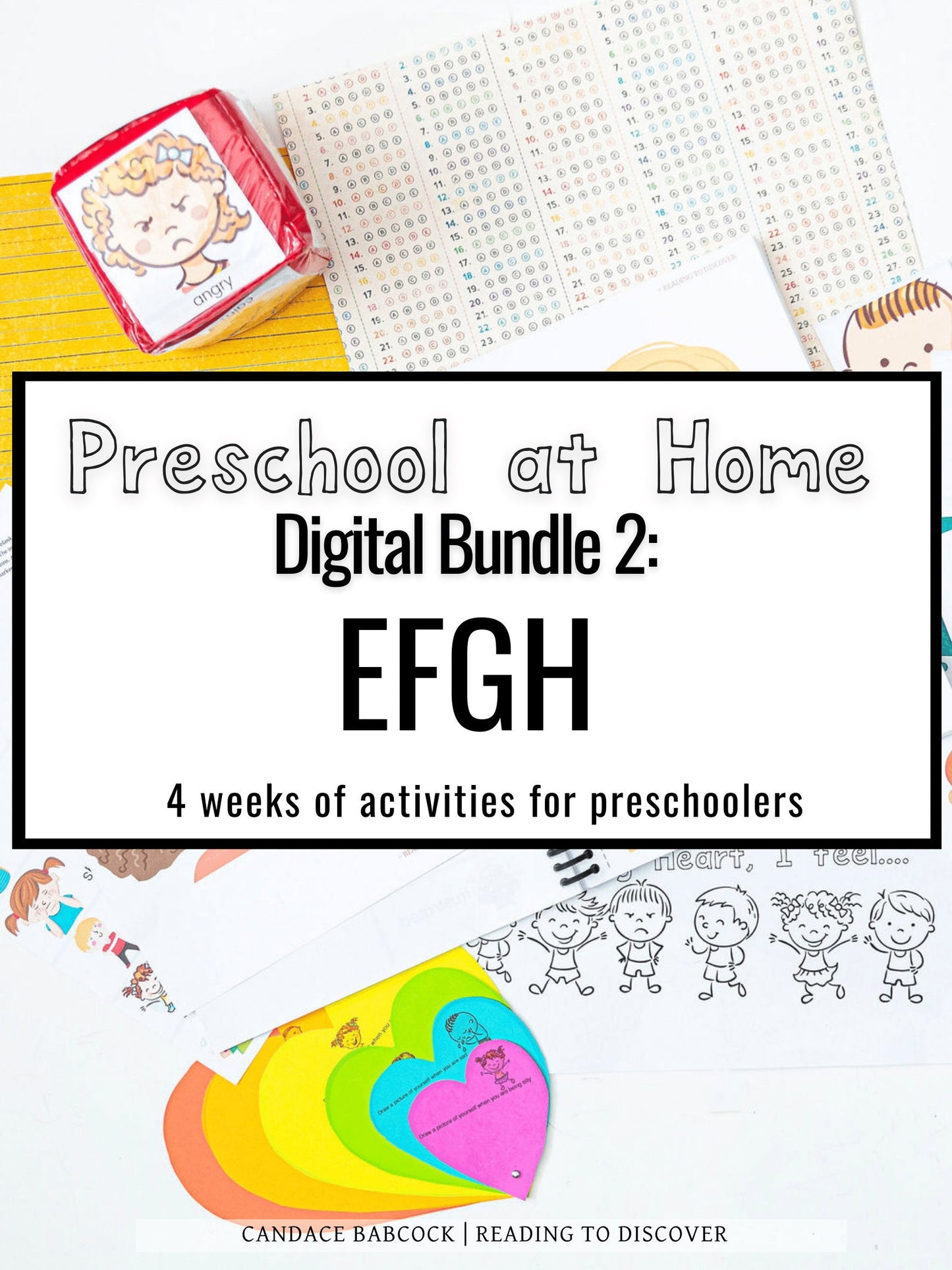 EFGH Preschool Activity Bundle | 4 Weeks E, F, G, H Themed Printables (PDF Download)