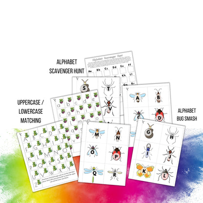Preschool Alphabet Activities Bundle, Letter Recognition Games (PDF Pattern)