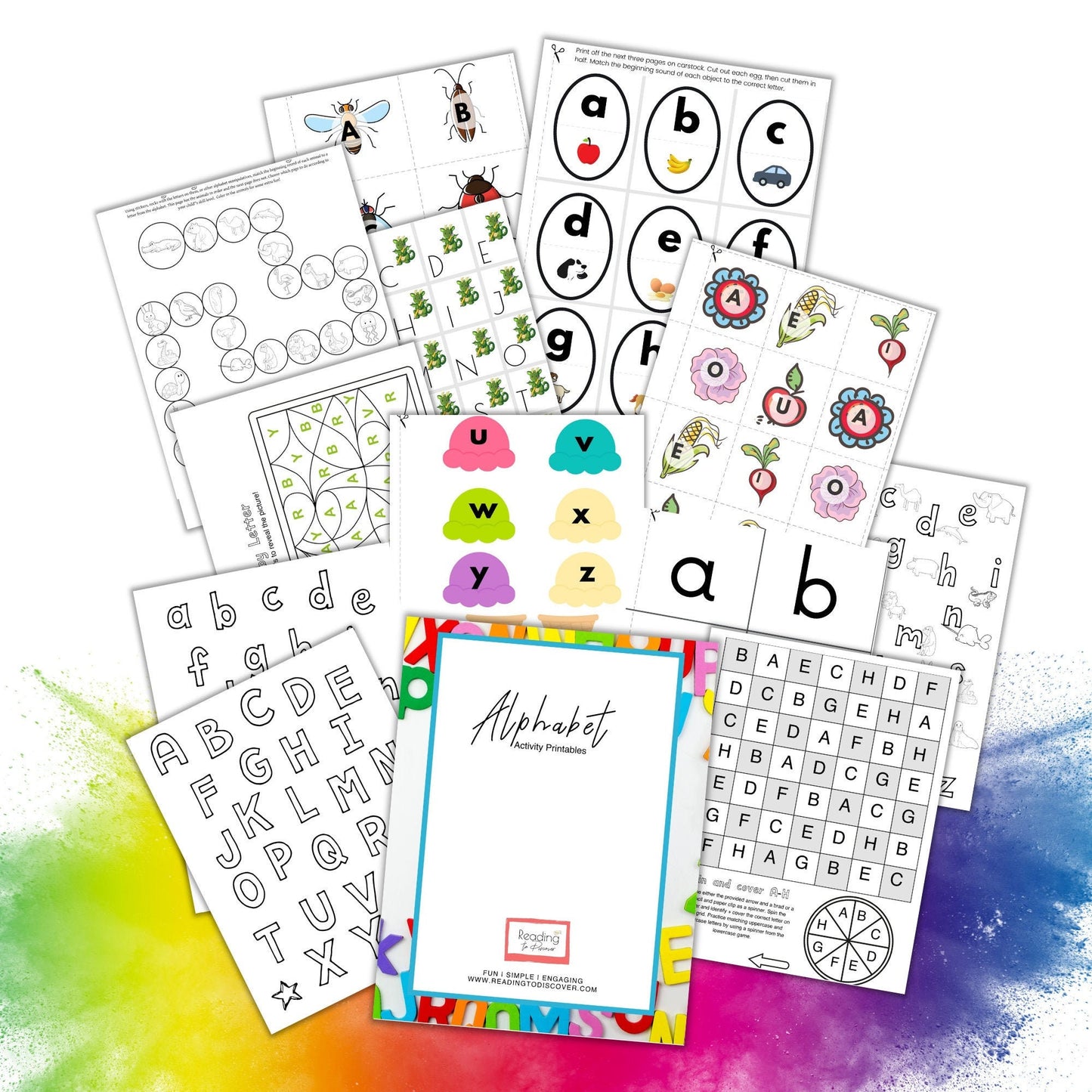 Preschool Alphabet Activities Bundle, Letter Recognition Games (PDF Pattern)