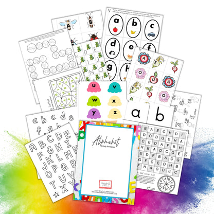 Preschool Alphabet Activities Bundle, Letter Recognition Games (PDF Pattern)