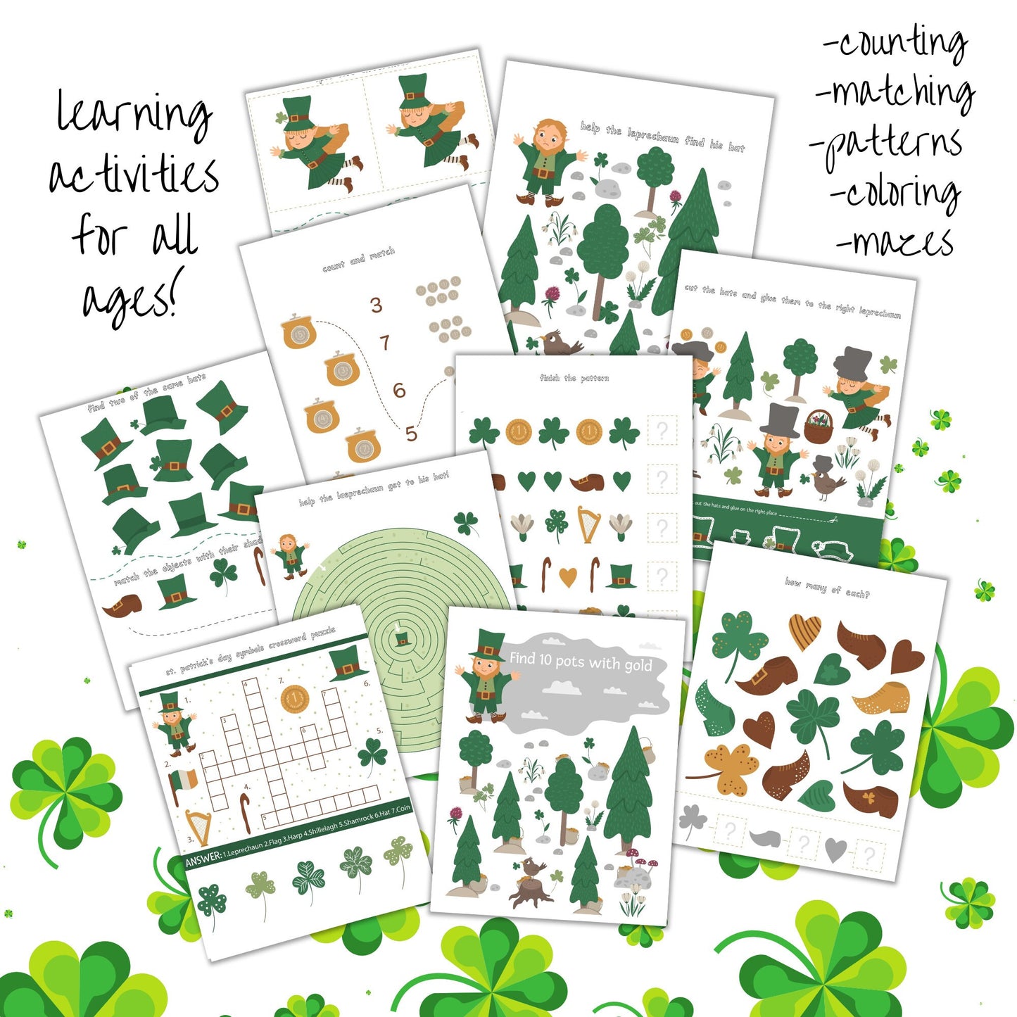 St. Patrick's Day — Preschool Craft & Activity Bundle