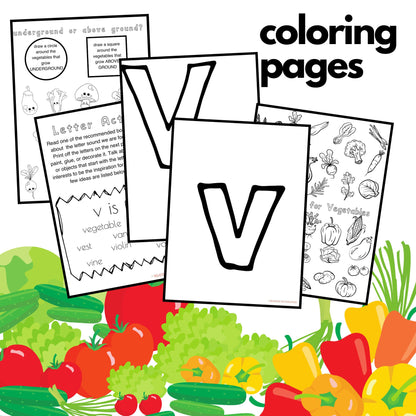 Vegetables Preschool Activity Pack | Healthy Eating Toddler Curriculum (PDF Download)