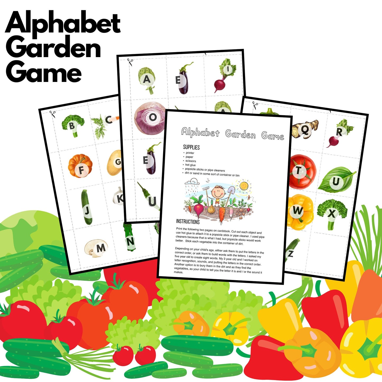 Vegetables Preschool Activity Pack | Healthy Eating Toddler Curriculum (PDF Download)
