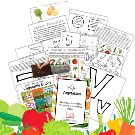 V is for Vegetables Preschool Activity Bundle
