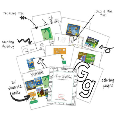 FREE Preschool Printable: Letter G Activity Pack|  Book Theme Learning (Digital Download)