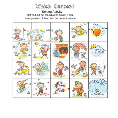 Preschool Seasons Chart | Letter S Activities, Learning Printables (Digital Download)