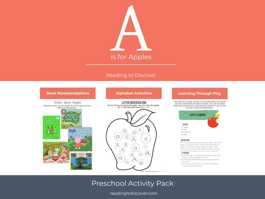 A is for Apples Preschool Activity Pack Printable | Letter A Worksheets Book List Coloring Pages