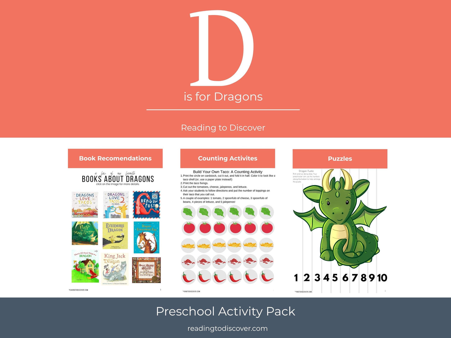 Dragon Letter D Preschool Activities | Learning Printables (PDF Download)
