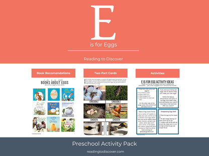 Preschool Letter E Egg Activities | Toddler Homeschool Printables (PDF Download)