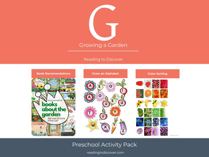 Preschool Garden Letter G Activities | Spring Alphabet, Crafts, Numbers (PDF Download)