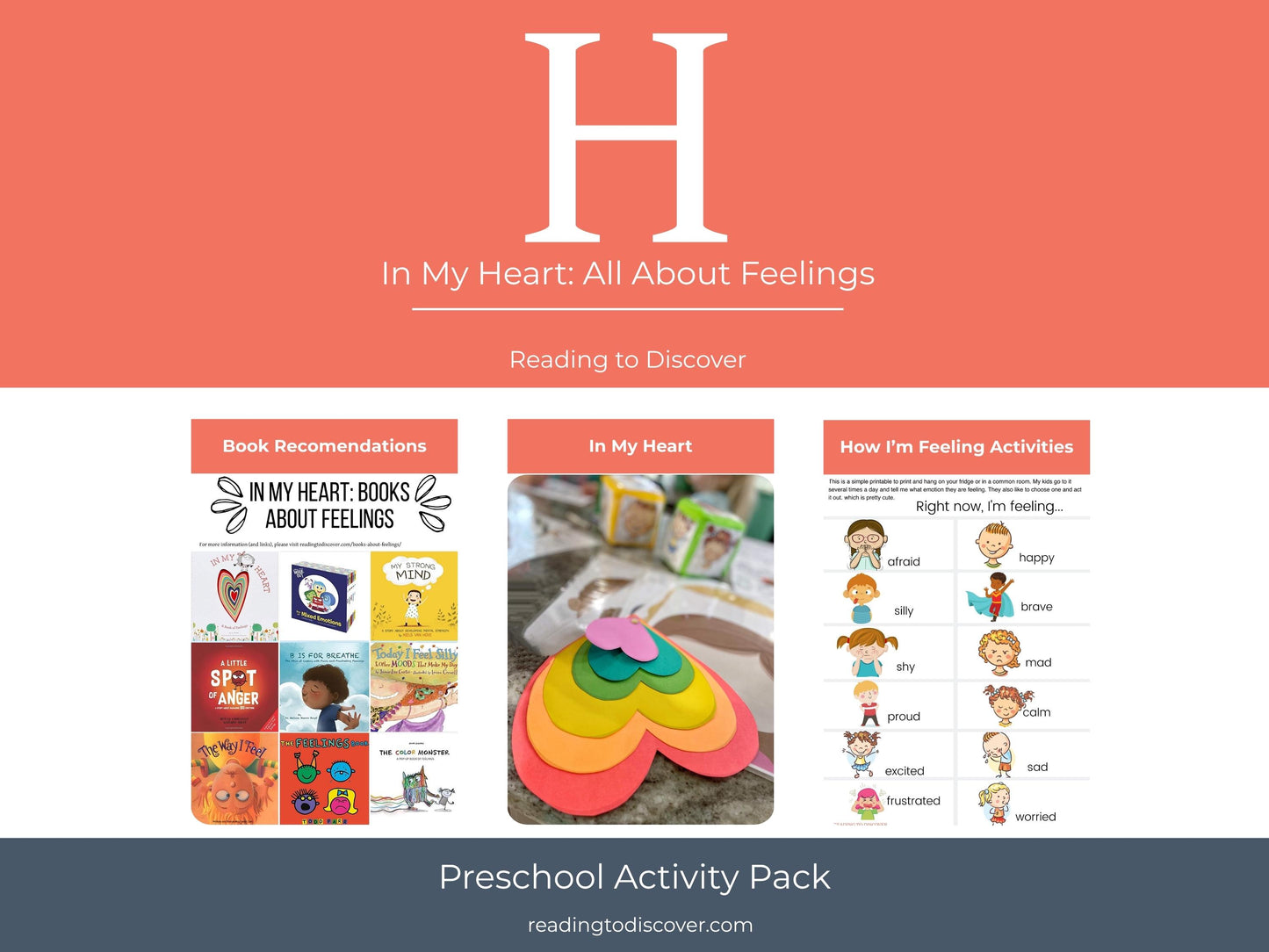 Preschool SEL Printable | Letter H Feelings & Emotions Activity Pack (Digital Download)