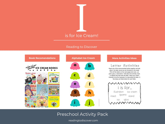 I is for Ice Cream Preschool Printable Activities | Letter I Worksheets | Summer Theme Toddler Curriculum | Homeschool Letter of the Week