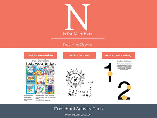 N is for Numbers | Preschool Letter N Activities | Numbers 1-10 Counting Worksheets | Math & Literacy Printable Pack for Kids at Home