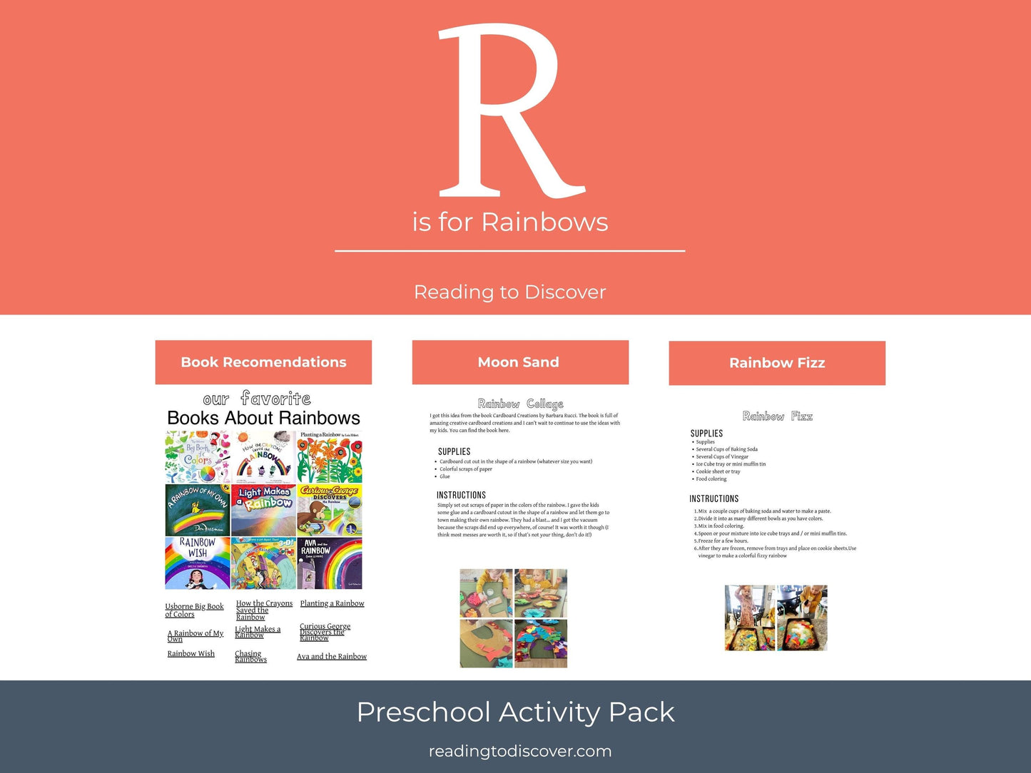 Rainbow Activites for Preschoolers | Letter R Preschool and Toddler Curriculum (PDF Download)
