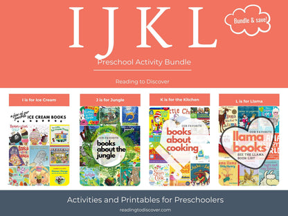 IJKL Preschool Activity Bundle | Ice Cream, Jungle, Kitchen, Llama Themes (PDF Download)