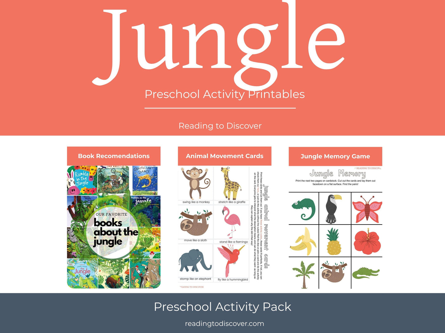 Letter J Preschool Activities | Jungle Animals, Matching Printables (PDF Download)