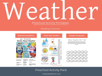 Letter W Preschool Activities | Weather | Science Toddler Curriculum (PDF Download)