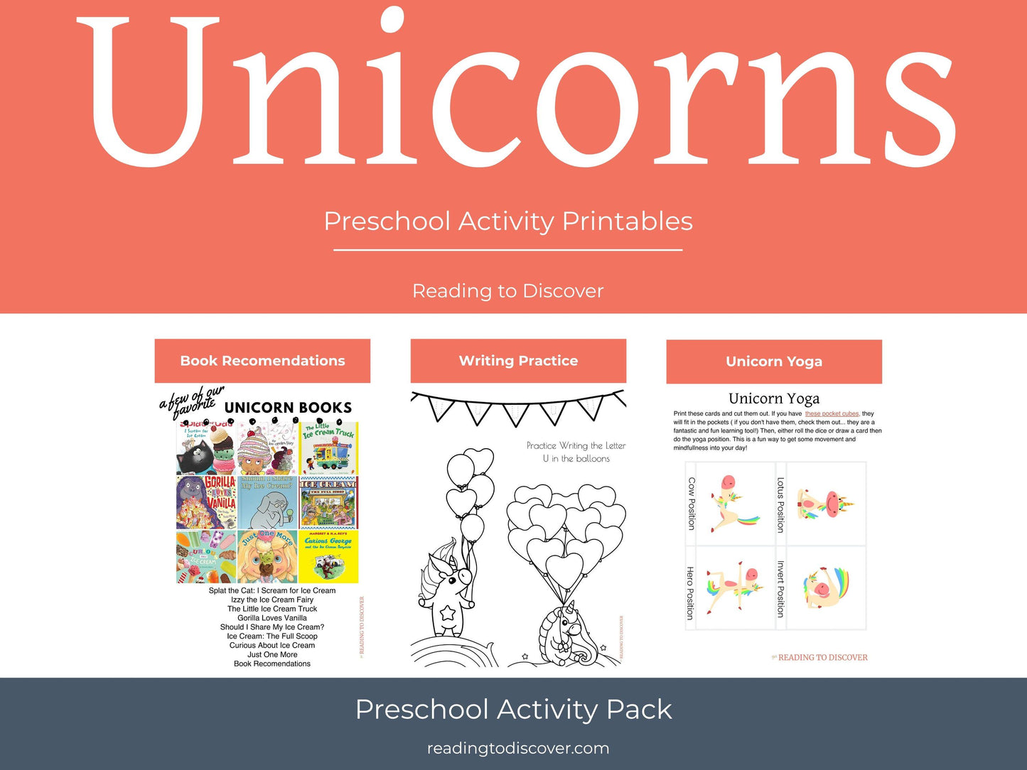 Letter U Preschool Printable Activities | Unicorn Preschool Printables | Toddler Curriculum, Homeschool PDF
