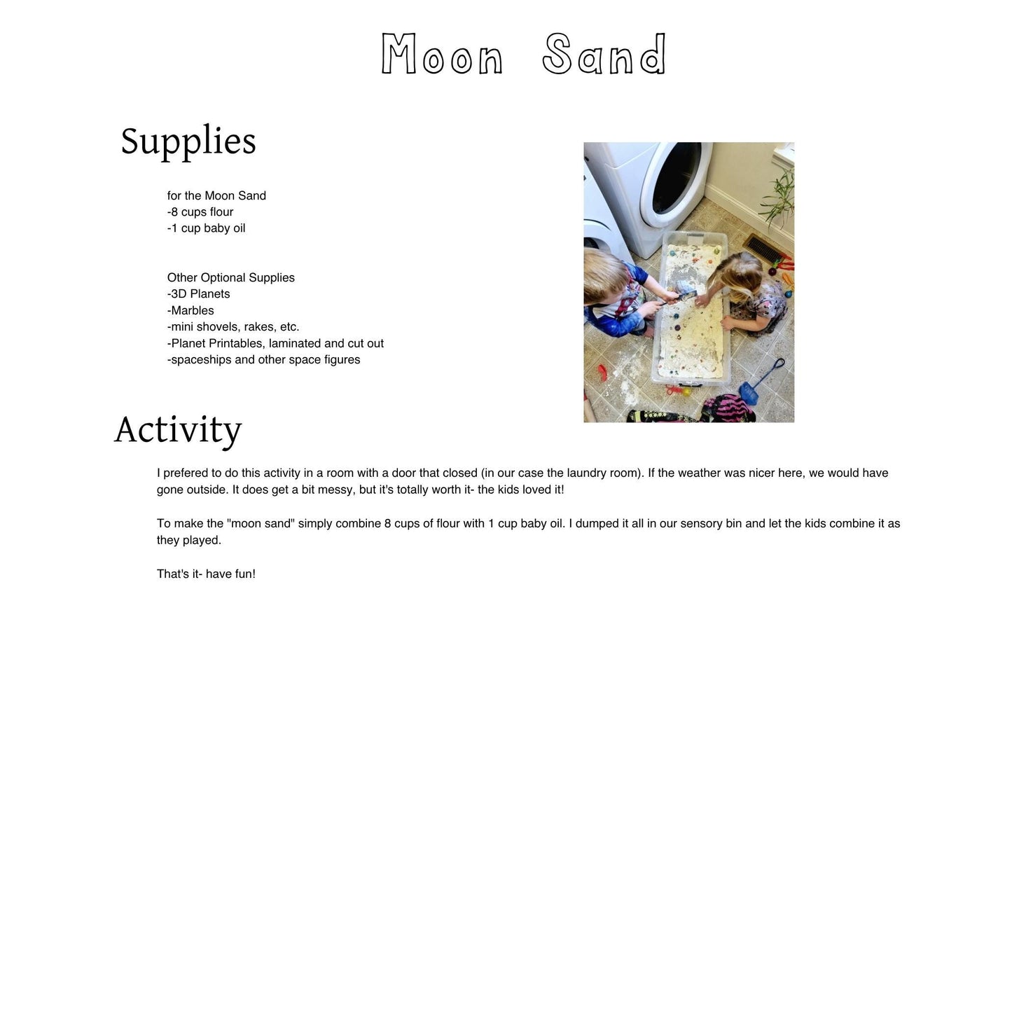 Preschool Space Activity Pack | P is for Planets Learning (PDF Download)