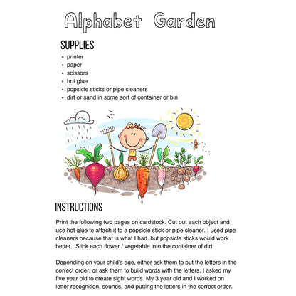 Preschool Garden Letter G Activities | Spring Alphabet, Crafts, Numbers (PDF Download)