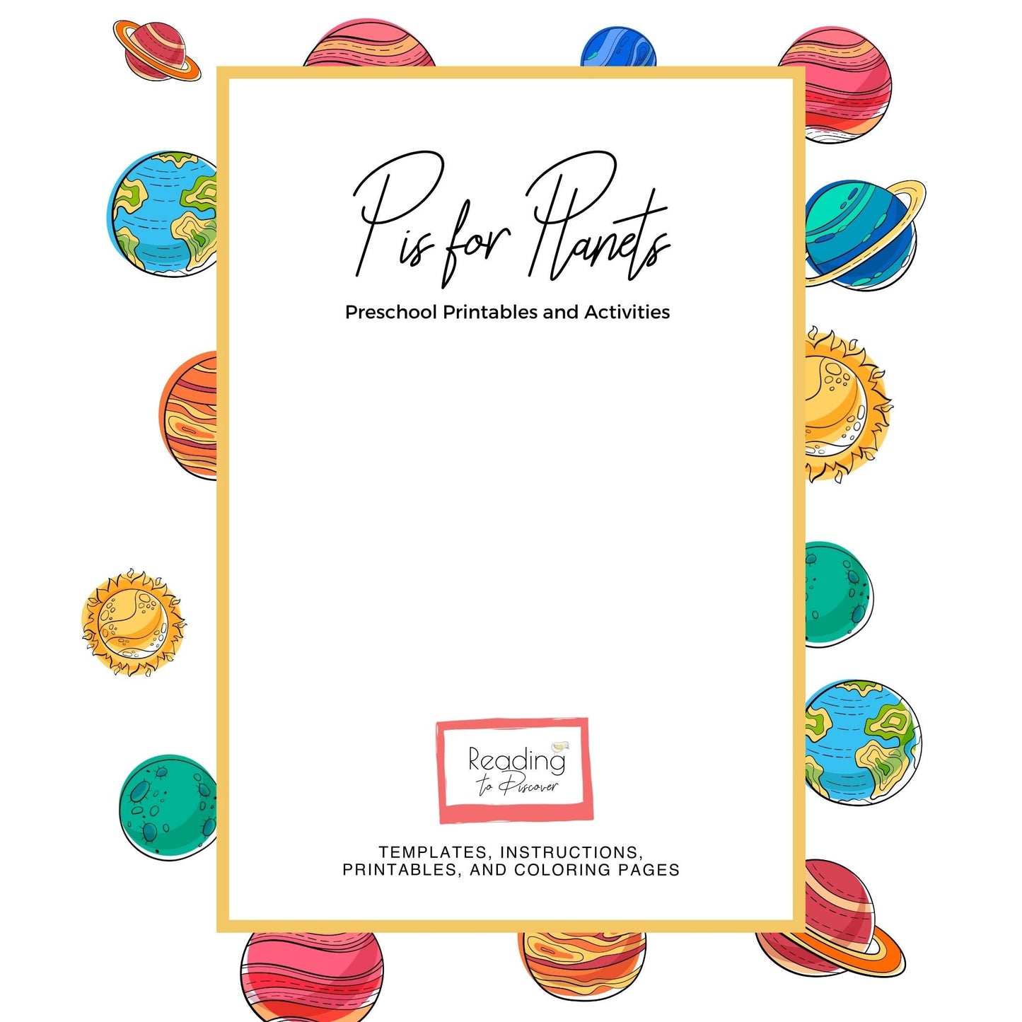 Preschool Space Activity Pack | P is for Planets Learning (PDF Download)