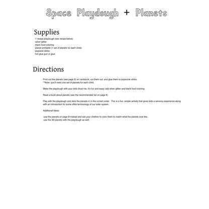 Preschool Space Activity Pack | P is for Planets Learning (PDF Download)