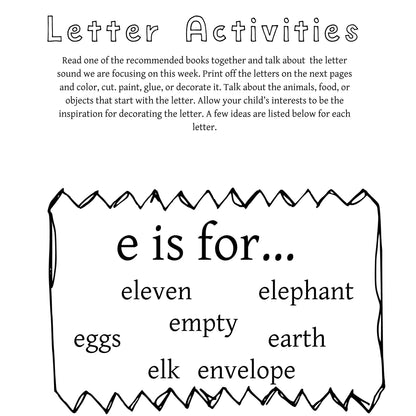 Preschool Letter E Egg Activities | Toddler Homeschool Printables (PDF Download)