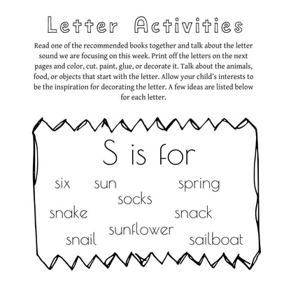 Preschool Seasons Chart | Letter S Activities, Learning Printables (Digital Download)