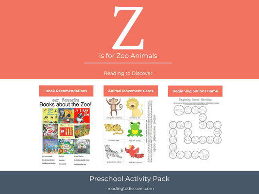 Z is for Zoo Preschool Printable Activities | Letter Z Worksheets | Zoo Animals Toddler Curriculum | Homeschool Letter of the Week PDF