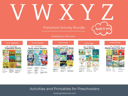 Preschool VWXYZ Letter Bundle | Vegetables, Weather, Yoga, Zoo Activities (PDF Download)