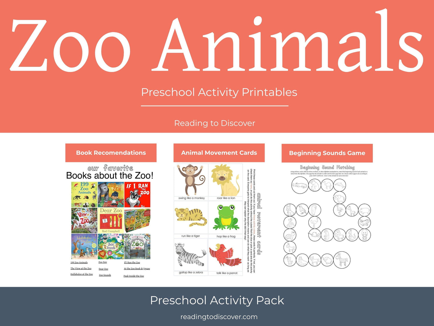 Zoo Animals Preschool Activity Pack | Letter Z Tracing, Matching, Crafts (PDF Download)