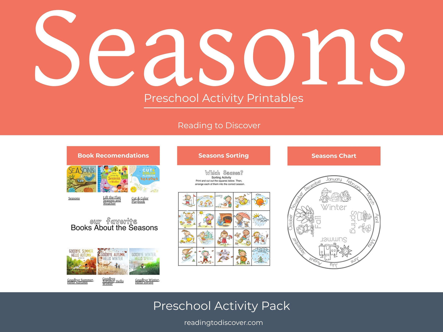 Preschool Seasons Chart | Letter S Activities, Learning Printables (Digital Download)