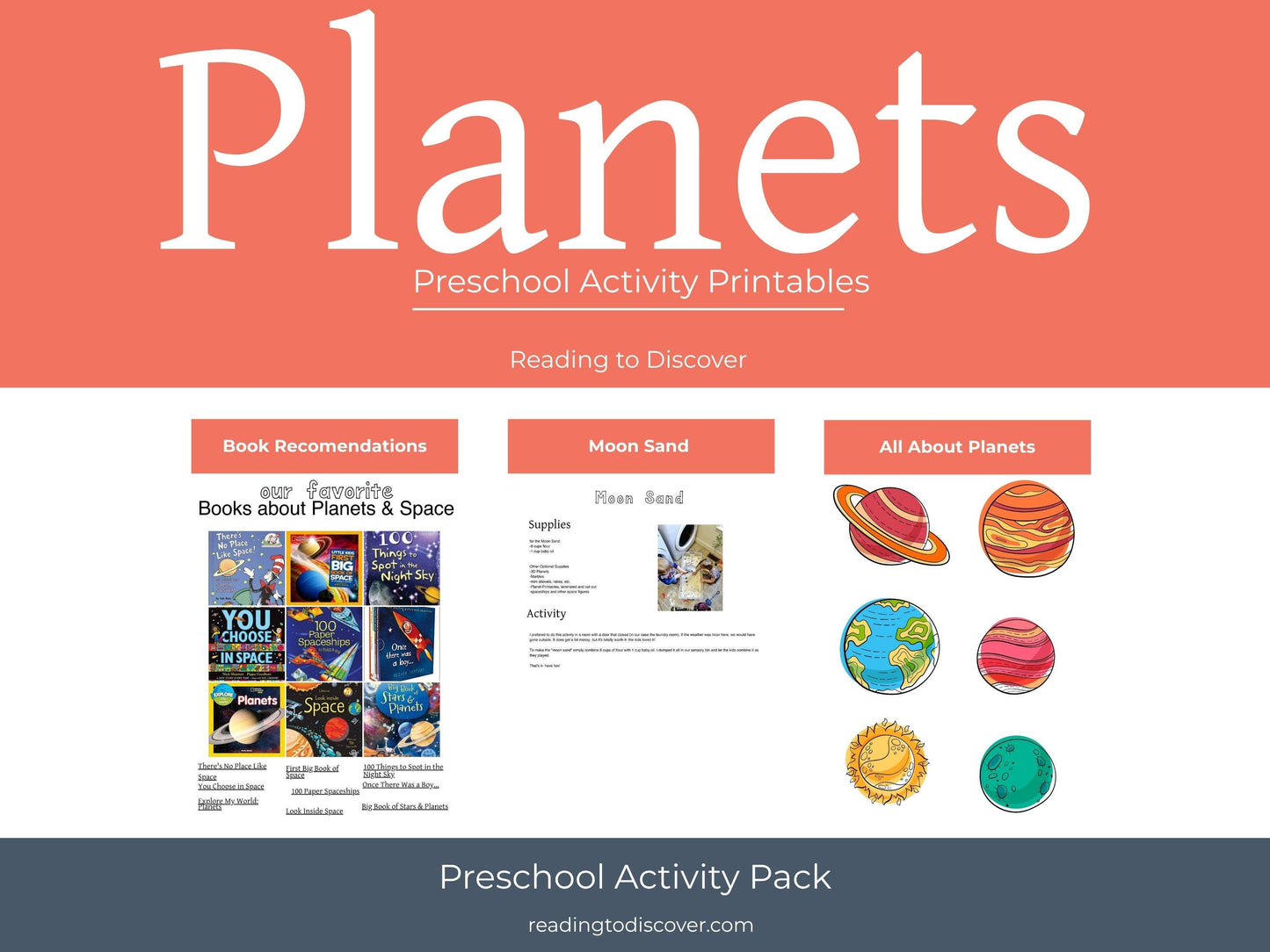 Preschool Space Activity Pack | P is for Planets Learning (PDF Download)