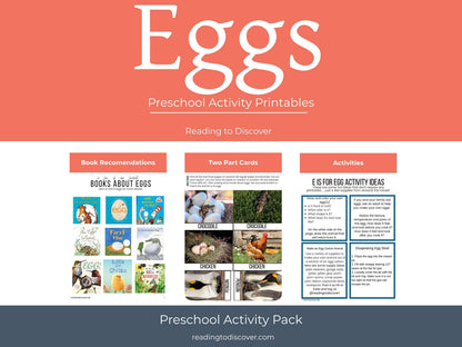 Preschool Letter E Egg Activities | Toddler Homeschool Printables (PDF Download)