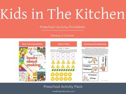 Kids Cooking Preschool Activities | Letter K Printable Learning (Digital Download)