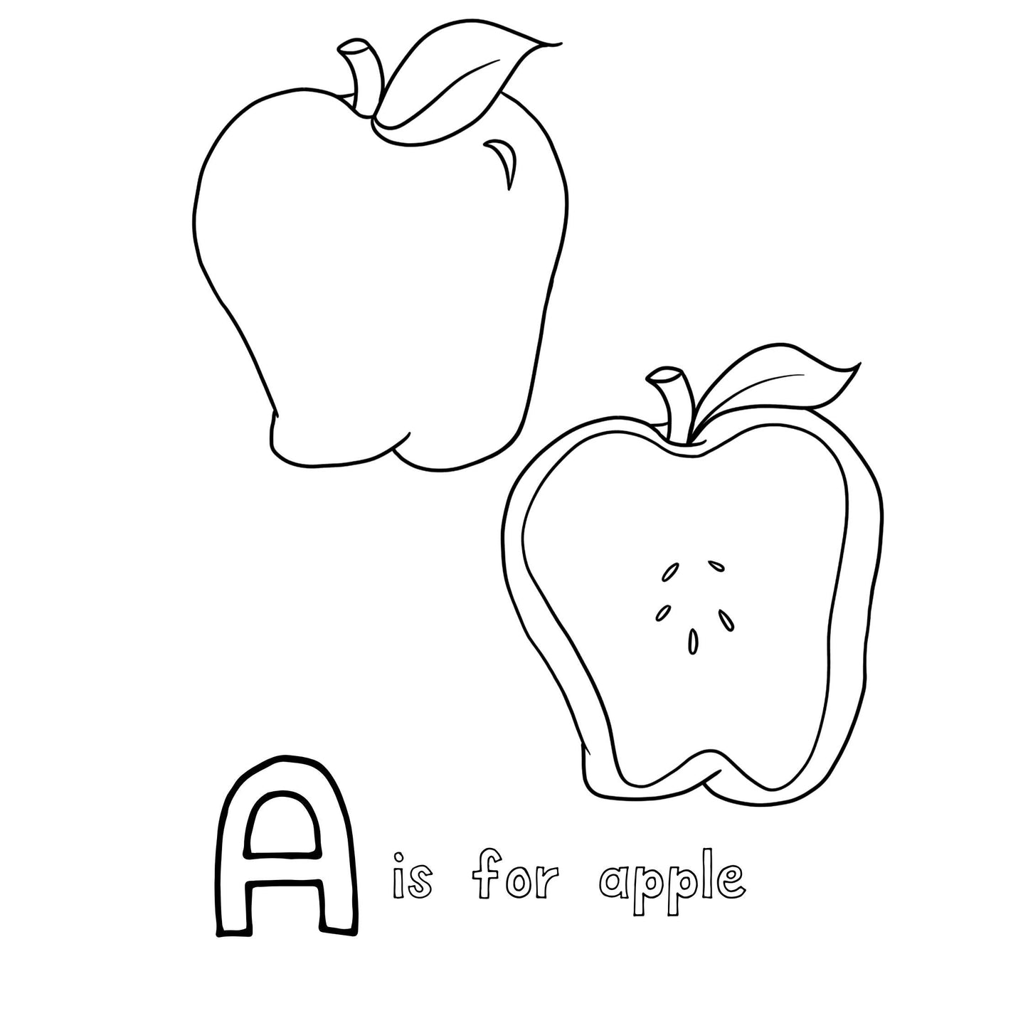 Letter A Activity Pack Printable | Apple Theme | Letter A Worksheets Book List Coloring Pages