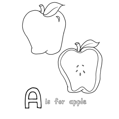 Letter A Activity Pack Printable | Apple Theme | Letter A Worksheets Book List Coloring Pages